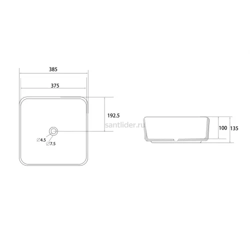 Раковина накладная ABBER Rechteck AC2211MMG золото матовое