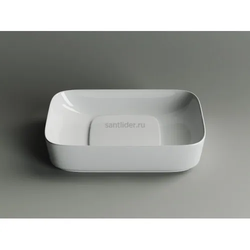 Умывальник CERAMICANOVA Element чаша накладная прямоугольная с керамической накладкой на сливное отверстие CN5021
