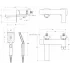 Смеситель CEZARES SLIDER-VD-NOP для ванны и душа с поворотным изливом, с ручным душем, шлангом и держателем