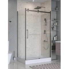 Душевой уголок BelBagno MARINO-2-AH-1-140/100-C-GM 140х100см профиль оружейная сталь, стекло прозрачное