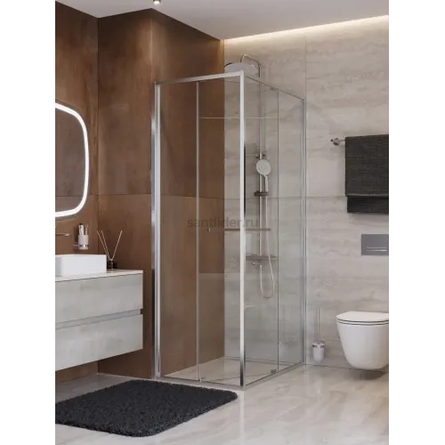 Душевой уголок Cezares LUX-AH-FS-1-70/100-C-CR, 70х100х195, профиль хром, стекло прозрачное