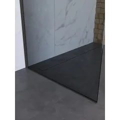 Душевая перегородка BelBagno UNO-L-1-TB-80-GR-GM профиль оружейная сталь, стекло серое