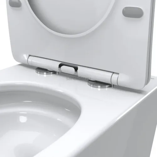 Унитаз приставной безободковый с сиденьем и смывом TORNADO BelBagno FLAY-TOR BB1003CB-TOR/SC