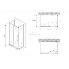 Душевой уголок ABBER Schwarzer Diamant AG30140BH-S80B-S80B