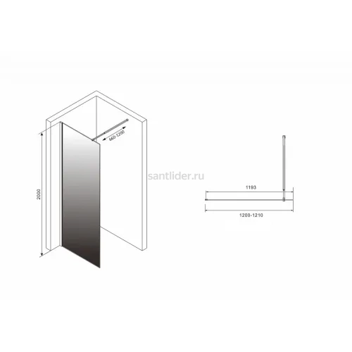 Душевая перегородка ABBER Immer Offen AG69121BD