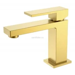 Cмеситель для умывальника Qubic Matt Gold