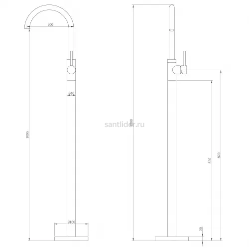 Смеситель ABBER Wasser Kreis AF8141RG напольный для раковины, розовое золото