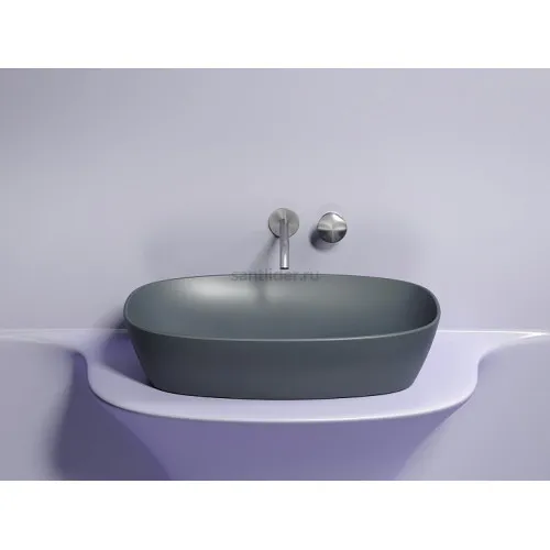Умывальник CERAMICANOVA Element чаша накладная овальная (цвет Темный Антрацит Матовый) CN6049MDH