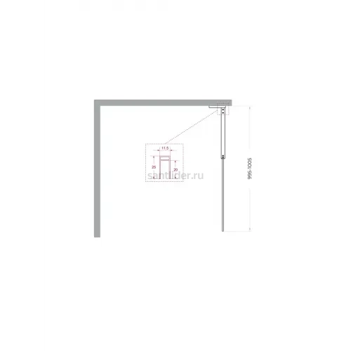 Душевая перегородка BelBagno UNO-L-1-TB-100-BR-GM профиль оружейная сталь, стекло бронза