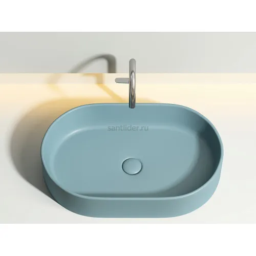 Умывальник CERAMICANOVA Element чаша накладная овальная (цвет Зеленый Матовый) CN6048MLG