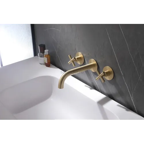 Смеситель ABBER Wasser Kreis AF81121G для раковины скрытого монтажа, золото матовое