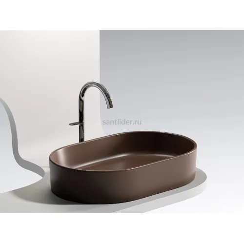 Умывальник CERAMICANOVA Element чаша накладная овальная (цвет Темно-Коричневый Матовый) CN6048MDB