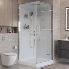 Душевая кабина BelBagno UNO-CAB-A-1-90-C-Cr-Bi-TOP-R, правосторонняя