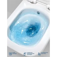 Унитаз подвесной безободковый с сиденьем и функцией биде TORNADO BelBagno KRAFT-TOR BB7106CH-TOR-BS/SC