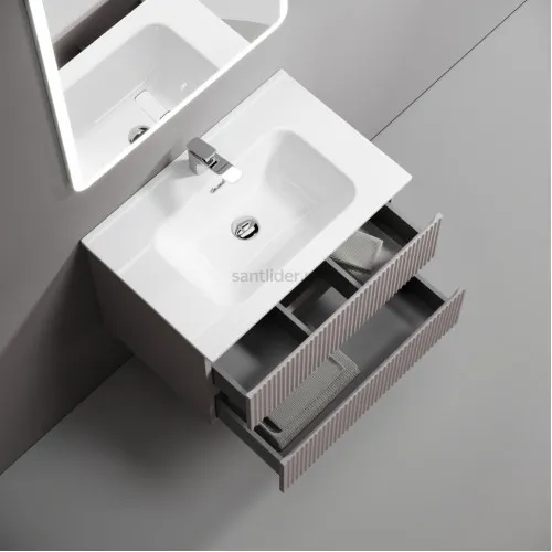 Тумба подвесная SANCOS Snob R 690х445х500, c двумя ящиками оснащенными доводчиками, Doha Soft,SNR70SM