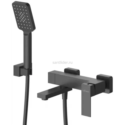 Смеситель CEZARES SLIDER-VD-NOP для ванны и душа с поворотным изливом, с ручным душем, шлангом и держателем