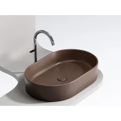 Умывальник CERAMICANOVA Element чаша накладная овальная (цвет Темно-Коричневый Матовый) CN6048MDB