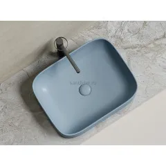 Умывальник CERAMICANOVA Element чаша накладная прямоугольная (цвет Серо-Голубой Матовый) CN6052MHL