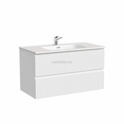 Тумба подвесная SANCOS Snob R 890х445х500, c двумя ящиками оснащенными доводчиками, Bianco,SNR90W