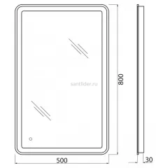 Зеркало BelBagno SPC-MAR-500-800-LED-TCH