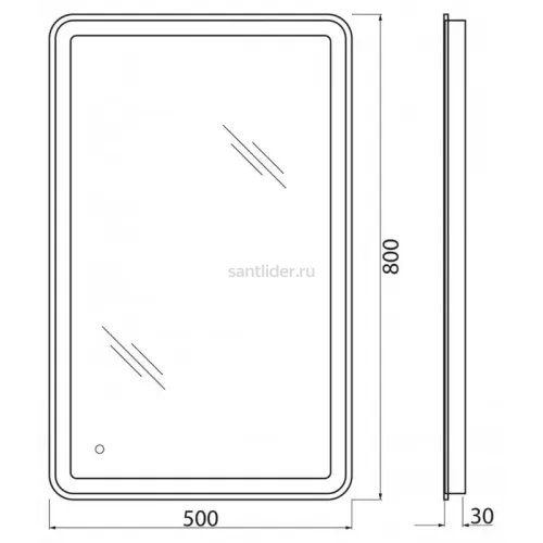 Зеркало BelBagno SPC-MAR-500-800-LED-TCH
