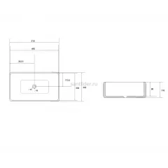 Раковина накладная ABBER Rechteck AC2207 белая