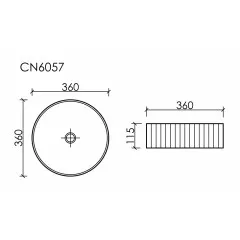 Умывальник CERAMICANOVA Element чаша накладная круглая 360 мм (цвет Чёрный Матовый) CN6057MB