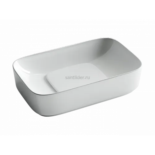 Умывальник CERAMICANOVA Element чаша накладная прямоугольная с керамической накладкой на сливное отверстие CN5021