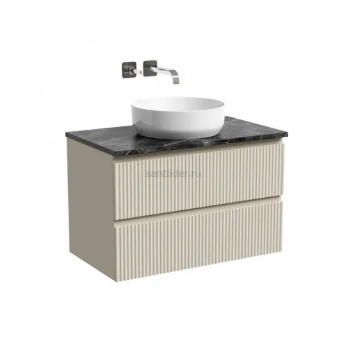 Тумба подвесная SANCOS Snob R, Beige Soft 790х445х500, под столешницу без отверстия под смеситель, цвет Black Sky, SNR80CE