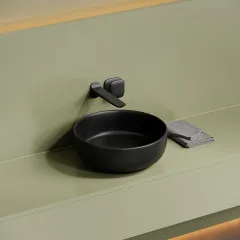 Раковина накладная CERAMICANOVA Taycan, круглая, диаметр 375 мм, черная матовая CN12003MB
