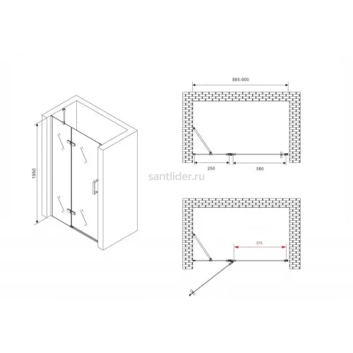 Душевая дверь ABBER Zart AG08090B