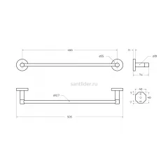 Полотенцедержатель Cezares RELAX-TH-50-GM