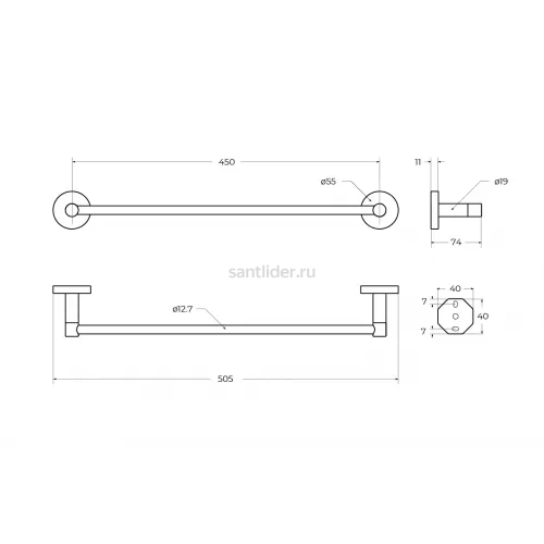 Полотенцедержатель Cezares RELAX-TH-50-GM