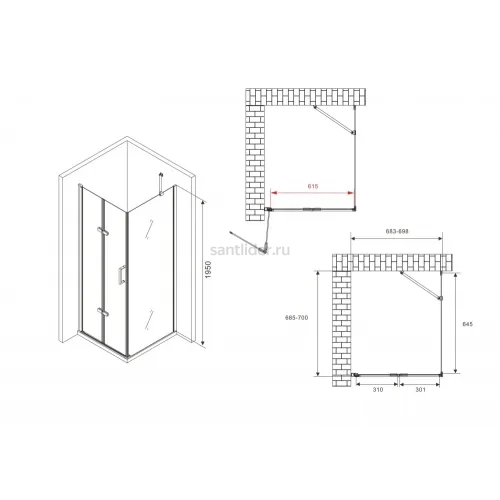 Душевой уголок ABBER Zart AG08070P-S71
