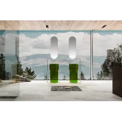 Раковина отдельностоящая прозрачная ABBER Kristall AT2701Emerald-H зеленая