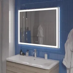 Зеркало BelBagno SPC-GRT-1000-800-LED-TCH-SND со встроенной подсветкой, голосовым управлением и подогревом