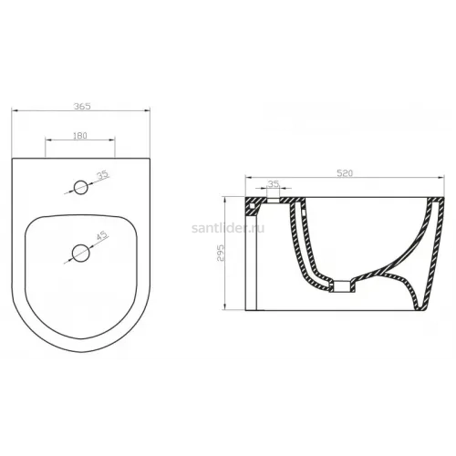 Биде подвесное BelBagno MARINO BB105BH