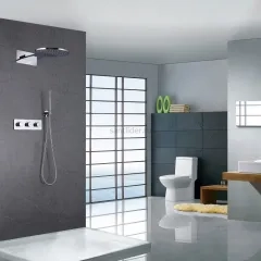 Душевая система ABBER Wasser Kreis AF8151 скрытого монтажа без излива, термостат, хром
