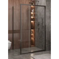 Душевой уголок Cezares MOLVENO-AHF-31-120/90-C-GM-IV, 120х90х195, профиль оружейная сталь, прозрачное стекло