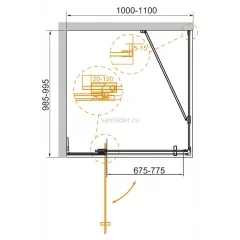 Душевой уголок CEZARES SLIDER-AH-1-100-100/110-BR-BORO