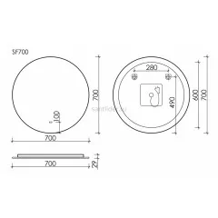 Зеркало SANCOS c подсветкой Sfera, 700 мм, SF700