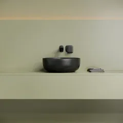 Раковина накладная CERAMICANOVA Taycan, круглая, диаметр 375 мм, черная матовая CN12003MB