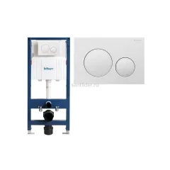 Система инсталляции для подвесных унитазов BelBagno BB-101-M-BC с кнопкой смыва BB-17C-BL