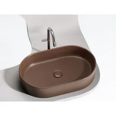 Умывальник CERAMICANOVA Element чаша накладная овальная (цвет Темно-Коричневый Матовый) CN6048MDB