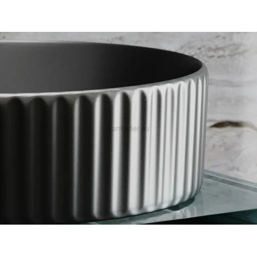 Умывальник CERAMICANOVA Element чаша накладная круглая 360 мм (цвет Темный Антрацит Матовый) CN6057MDH
