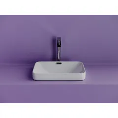 Раковина встраиваемая сверху CERAMICANOVA Element с отверстием слива - перелива прямоугольной формы CN6078