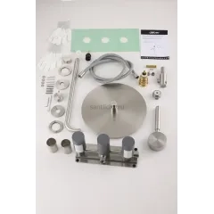 Душевая система ABBER Wasser Kreis 316 AF8151BST скрытого монтажа без излива, термостат, брашированная сталь