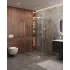 Душевой уголок Cezares MOLVENO-RH-11-120/110-C-Cr-IV, 120х110х195, профиль брашированное золото, прозрачное стекло