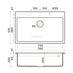 Мойка Omoikiri Tedori 79-WH
