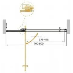 Дверь в проём Cezares SLIDER-B-1-70/80-BR-NERO